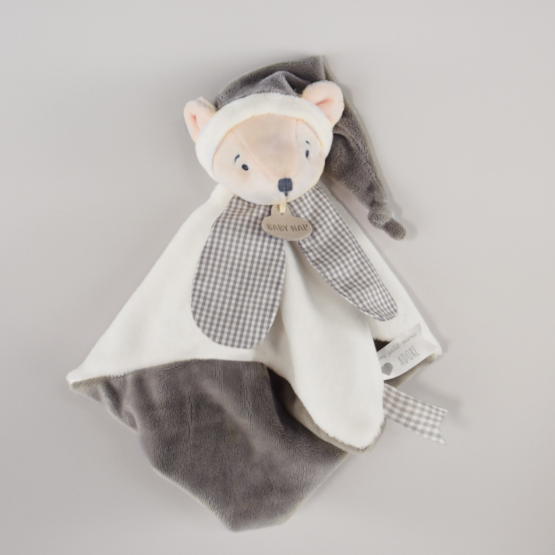  - layette - comforter bear white grey 25 cm 